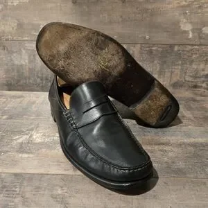 Santoni | Shoes | Santoni Black Penny Loafer Made In Italy  display picture 2